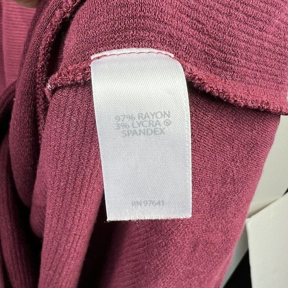 J.JILL, Wearever Collection Marooon Long Sleeve Jersey Knit Dress Sz MP - Picture 9 of 10